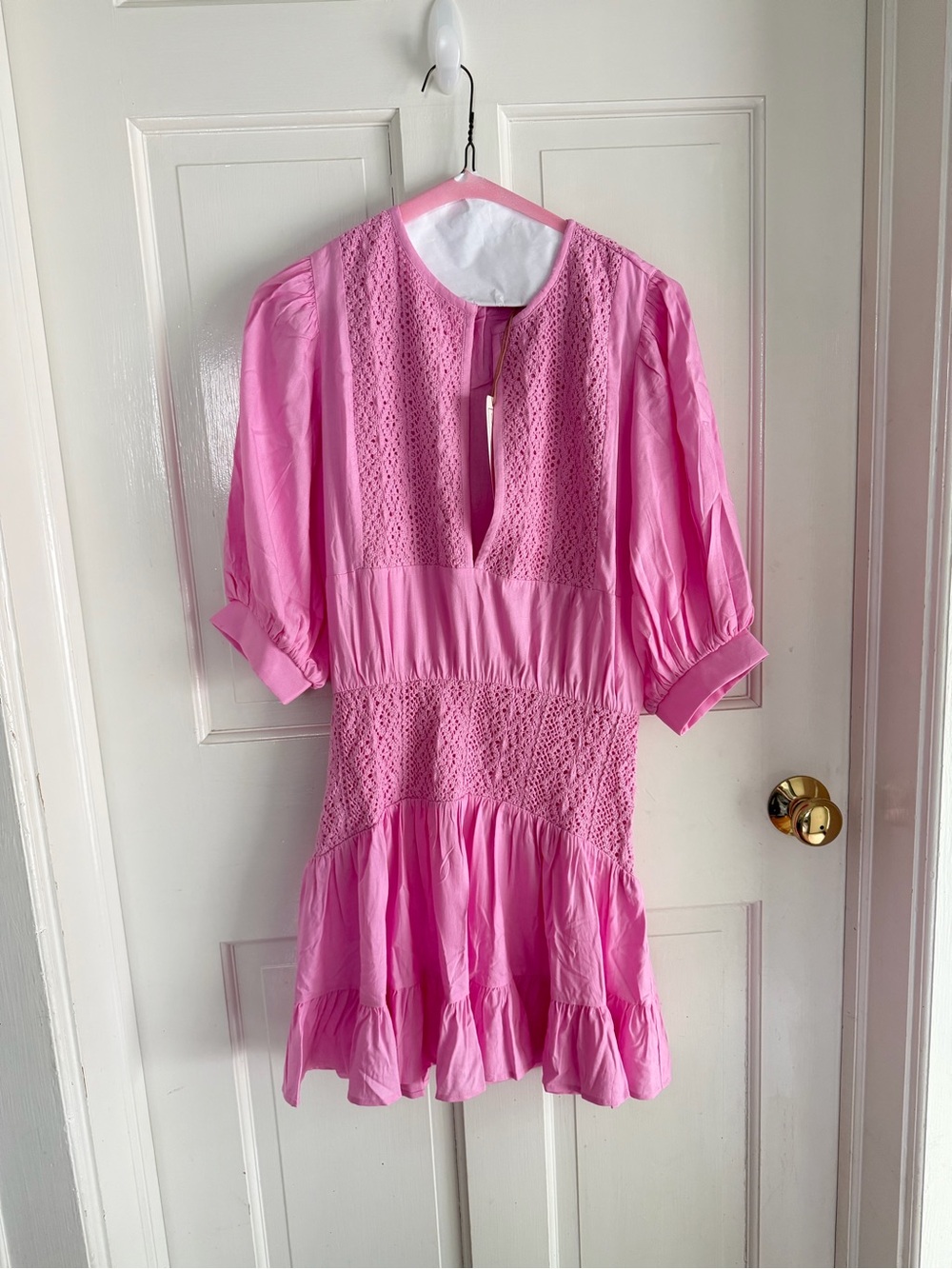 Jen’s Pirate Booty Allium Mini Dress NWT Pink XS Boho Crochet